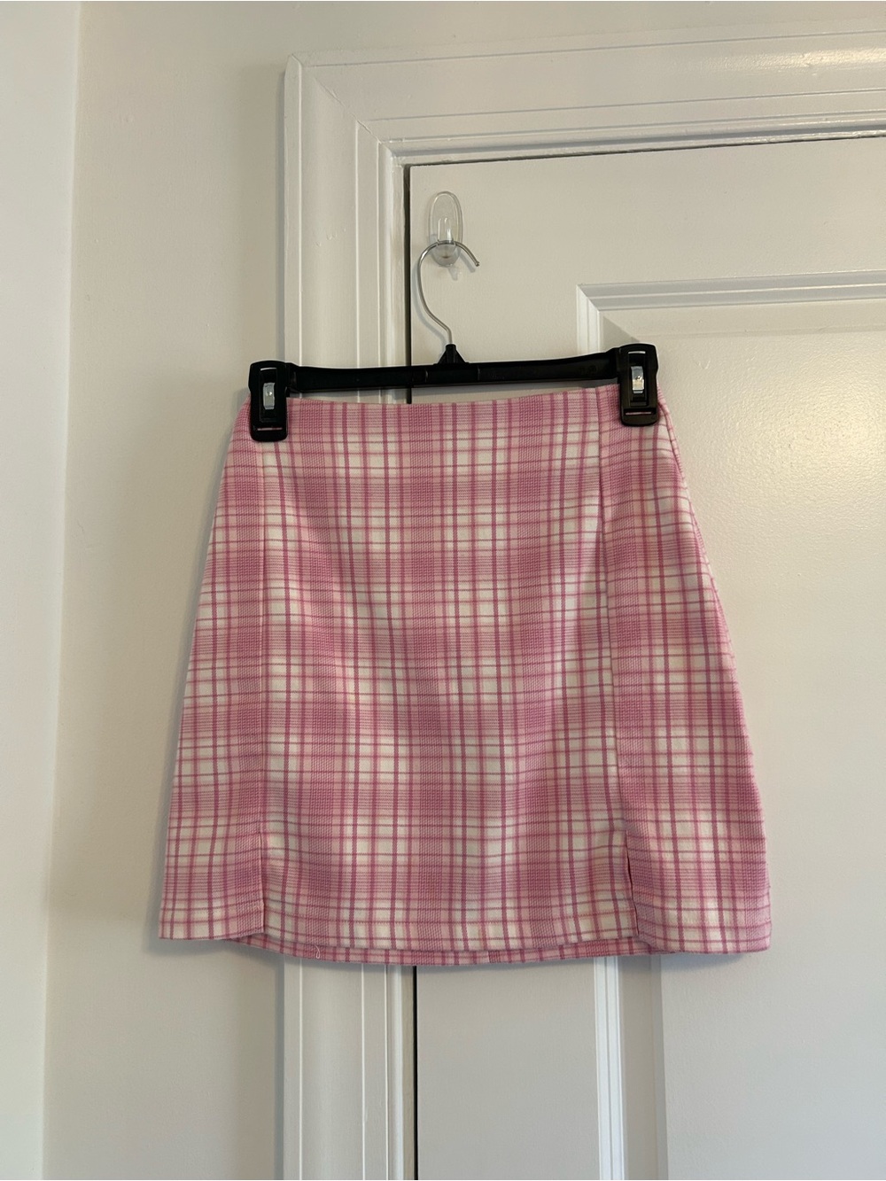 Brandy Melville Pink Plaid Mini Skirt